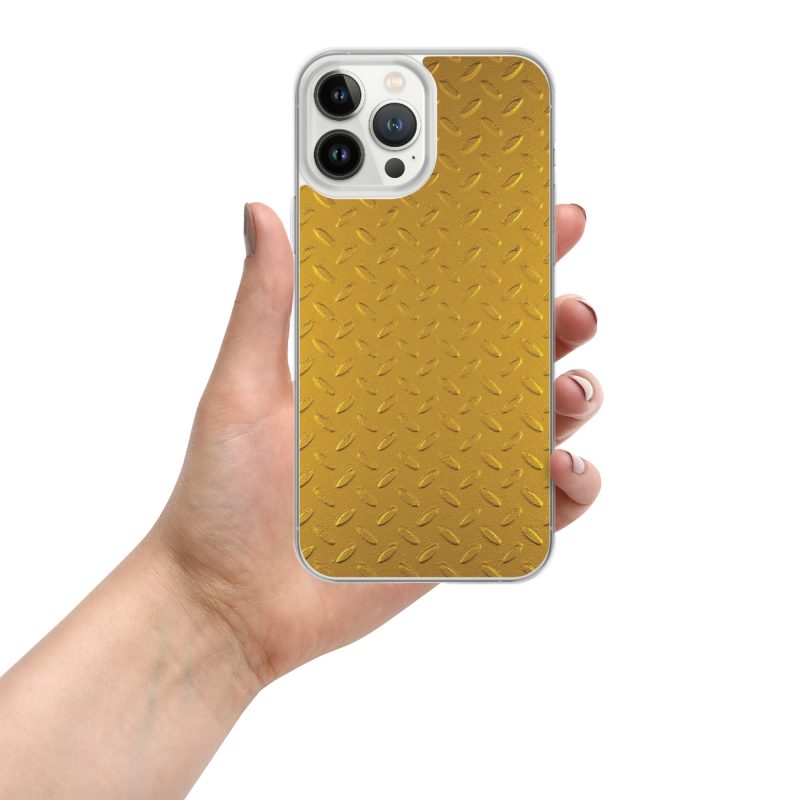 Gold Steel Design iPhone Case for sale