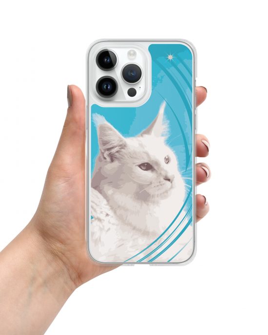 White Cat iPhone Case Design for sale